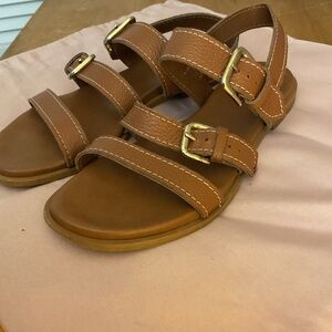 Coach Italian Leather Brown Multi Strap Sandals Size 8.5 Made in Italy